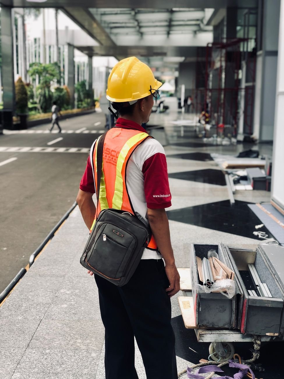 David, a construction business owner at his worksite.